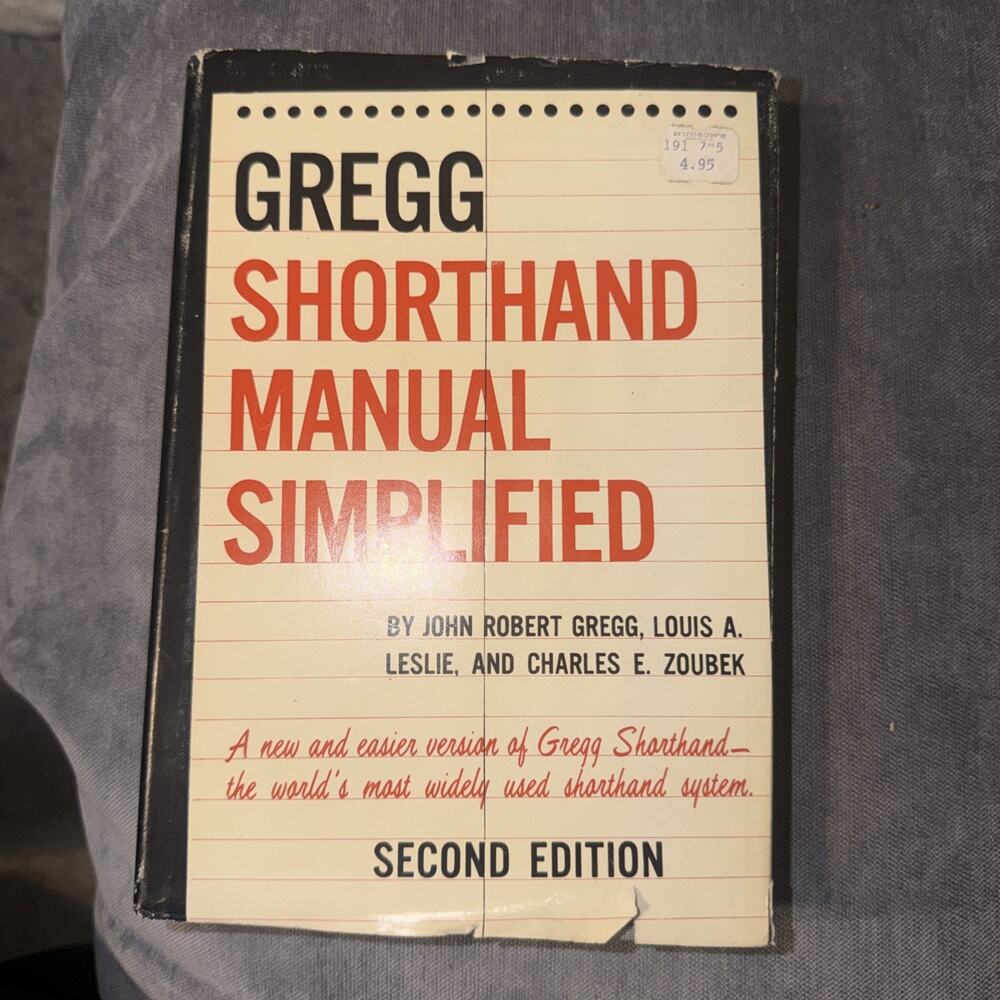 Gregg Shorthand Manual Simplified Hardcover Book by John Robert Gregg